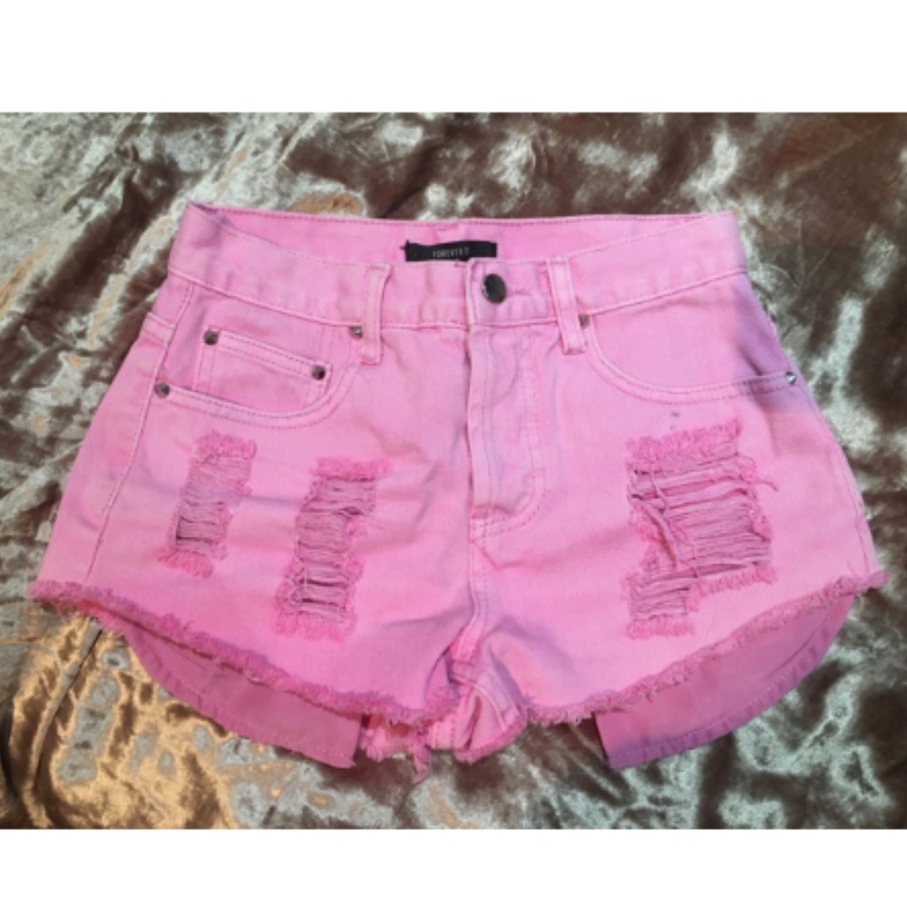 Forever 21 Hot Pink Ripped Shorts
